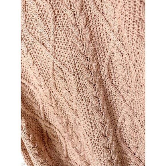 Joie Women's Cable Knit Cowl Neck High Low Pullover Sweater Blush Pink Sz Small - Picture 11 of 11